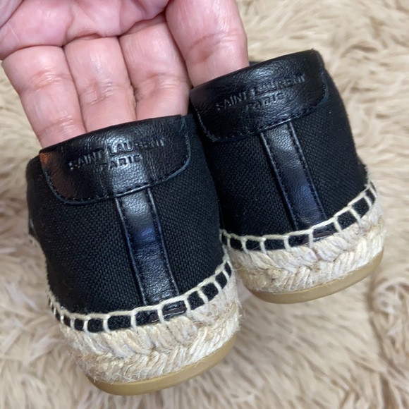 YSL Embroidered Espadrilles in Black Canvas - Picture 11 of 11